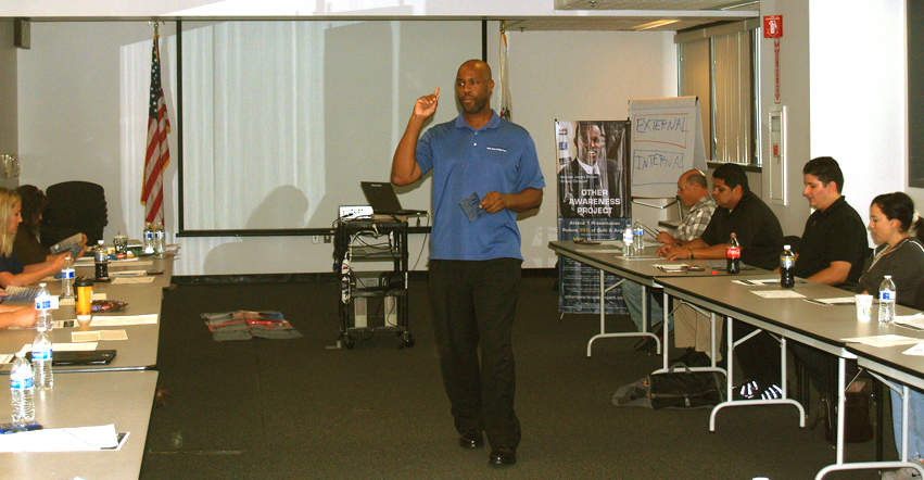 MJB speaking at police department training seminar.
